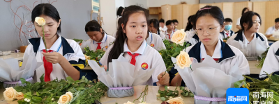 学插花做糕点 海口旅游职业学校劳动和职业启蒙教育活动很精彩