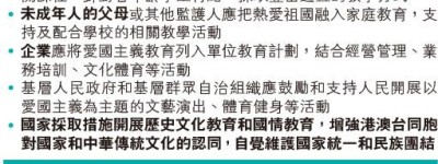 愛國主義教育法草案京出爐 企業宗教傳媒家長有責 第22條涉港：國家採措施推國情教育