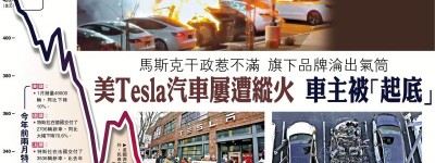 美Tesla汽車屢遭縱火 車主被「起底」