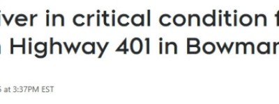 安省高速200多宗事故！401高速货车失控撞柱